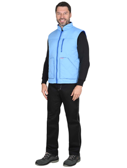 Жилет "СИРИУС-ЕВРОПА" удлиненный (на подкладке флис) голубой