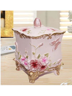 Коробка для ватных палочек и зубочисток розовая №2