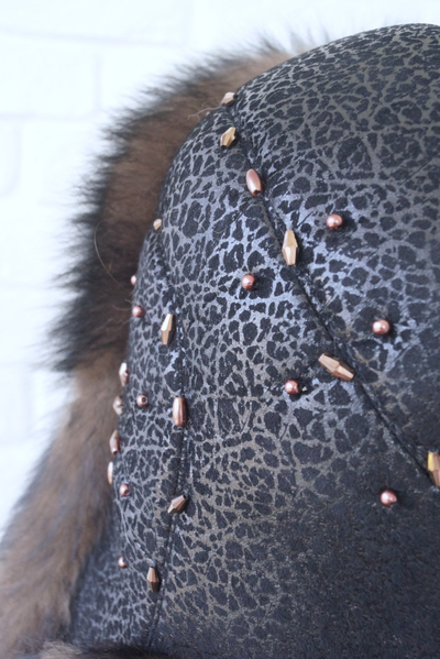 Ушанка "Полярная звезда" цвет черно-коричневый + тоффи