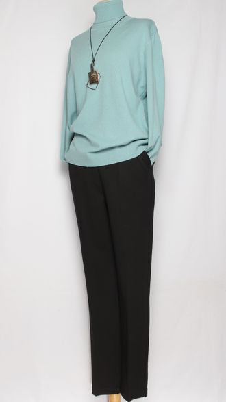 Брюки "Зауженные с разрезом" трикотажные чёрные р.50-58