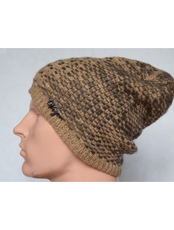 Коричневая мужская вязаная шапка Vizio Италия 5680 фото