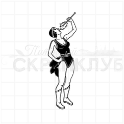 штамп ретро глотательница огня