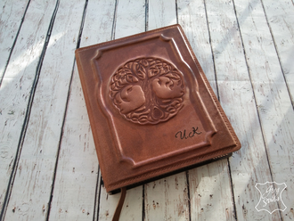 ежедневник ручной работы, подарок руководителю, ежедневник Дерево жизни, ежедневник с тиснением