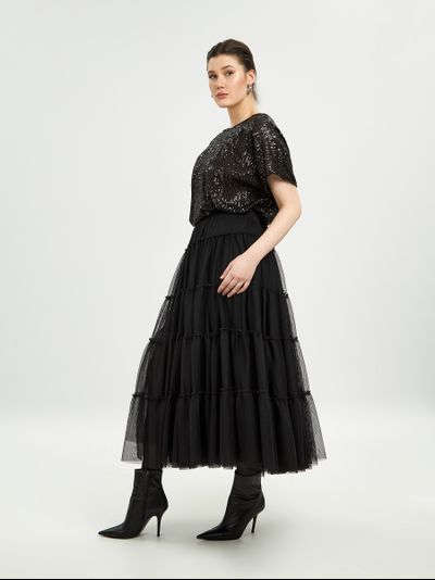 Эффектная юбка миди