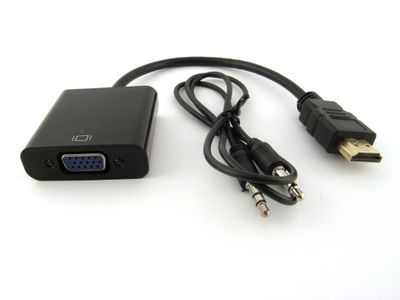 Переходник HDMI to VGA, дополнительное питание, аудио 3.5мм