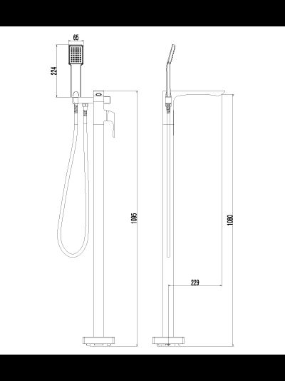 Смеситель для ванны напольный Lemark Unit LM4544C