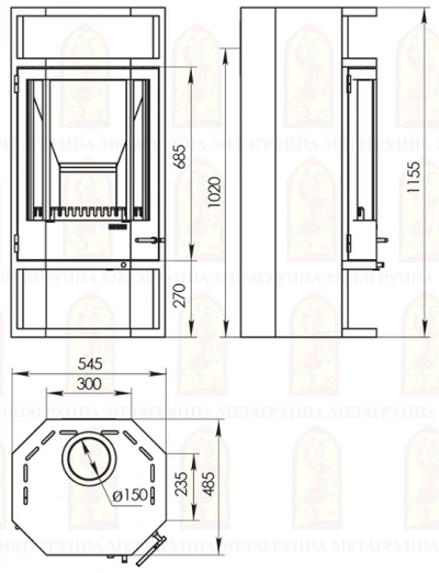 Печь-камин Рейн, Мета - Бел (Беларусь)