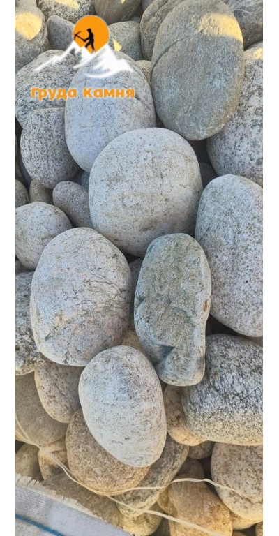 Галька круглая белая речная, фракция 100-150 мм