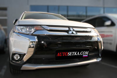 Premium защита радиатора для Mitsubishi Outlander (2015-2018) из 3-х частей