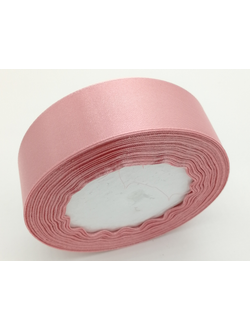 Лента атласная 25 мм, цвет пыльно розовый арт. 75