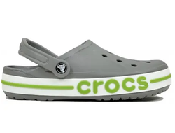 CROCS BAYABAND CLOG СЕРЫЕ С ЗЕЛЕНЫМ