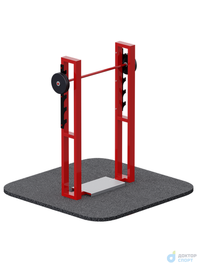 Уличный тренажер для приседания со штангой