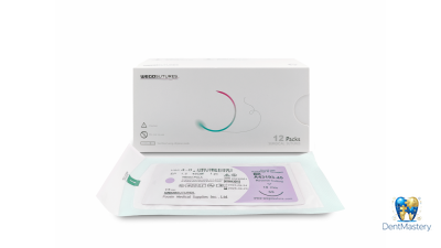 Нить хирургическая WEGO PGLA USP 4-0, MP 1,5 45 см – плетеная рассасывающаяся, фиолетовая