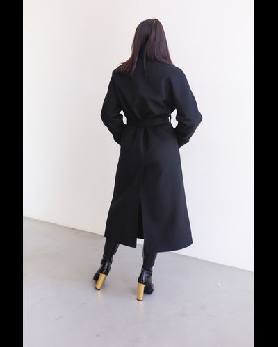 Пальто утепленное шерстяное (черный)