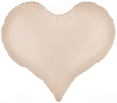Шар (24''/61 см) Сердце, Люкс, Белый песок, Сатин