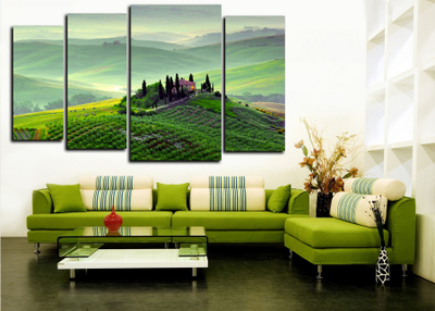 Модульная картина "Усадьба на холме"