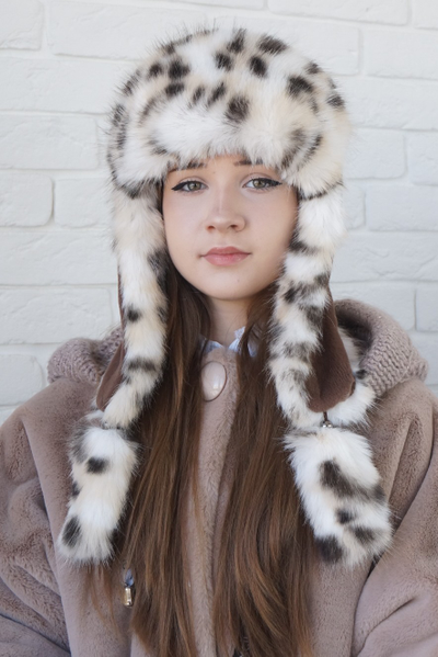 Ушанка "Норд" цвет какао + рысь