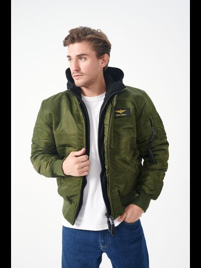 Куртка MA-1 HOODED D.GREEN/D.GREEN