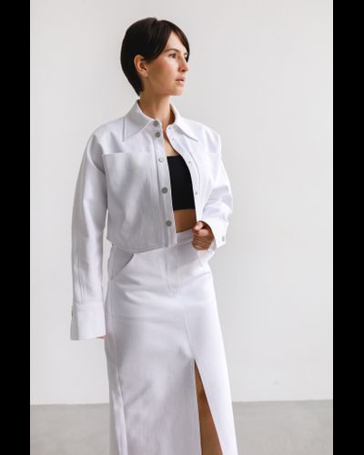 Юбка-макси из белой джинсы