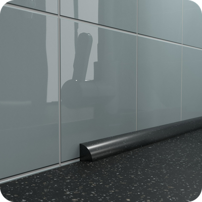 Акриловый плинтус бордюр на столешницу BNV ПШ12 12х12х1800мм Черный