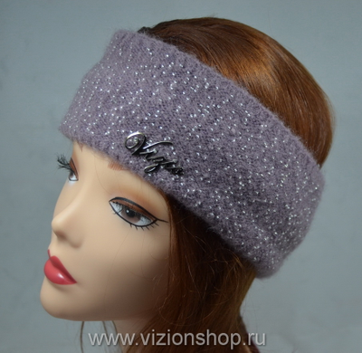 Повязка на голову с бисером Vizio Италия 4528 сиреневая