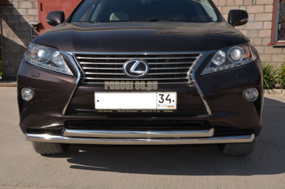 Защита переднего бампера двойная d60/60 для Lexus RX270/RX350/RX450h  (2009-2015)