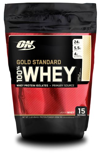 (Optimum Nutrition) 100% Whey Gold Standard - (454 гр) - (ванильное морожение)