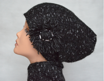 Черная шапка бини женская Италия Vizio 6148 CL купить