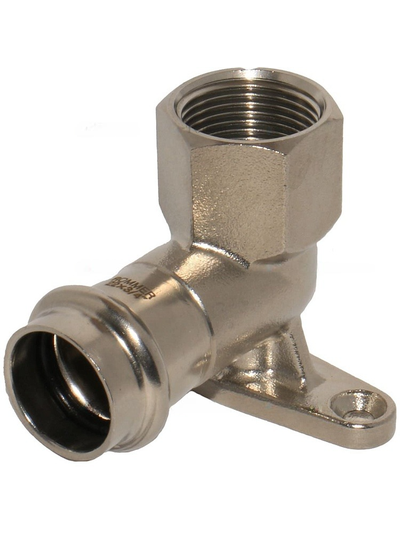 Угольник ROMMER настенный с креплением ВПр-ВР, 22х3/4, из нержавеющей стали прессовой