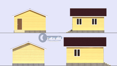 Д-04 ДАЧНЫЙ ДОМ ИЗ БРУСА: ГАБАРИТНЫЕ РАЗМЕРЫ: (6Х6М), ОБЩАЯ ПЛОЩАДЬ: 36М²