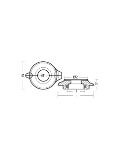 Цинковый кольцевой анод Tecnoseal 00734 Ø110x140x40мм для двигателей Volvo Penta SD 130S, 150S