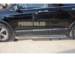 Пороги с накладным листом d53 для Haval H6 (2017-...)