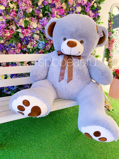 Огромный плюшевый мишка 200 см серый Тони