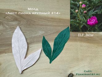 Молд «Лист пиона крупный #14» (ELF_decor)