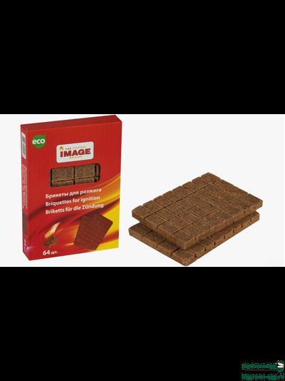 Брикеты для розжига угля, древесные прессованные, коробка 64шт.