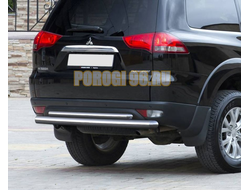 Защита заднего бампера d76/d42 Mitsubishi Pajero Sport ( Митсубиси Паджеро спорт)