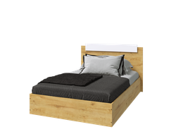 ЛДСП Кровать ЭКО 1,2 Дуб Вотан-Белый гладкий