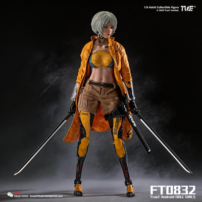 ПРЕДЗАКАЗ - Девушка-киборг (в желтом) - Коллекционная фигурка 1/6 Android Bill Action Figure WHITE Hair (FT0832W) - True1Toys ?ЦЕНА: 22900 РУБ.?