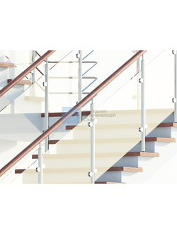 Со стеклом и деревянным поручнем