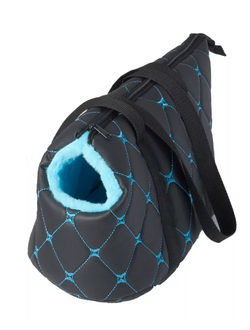 Сумка переноска Карбон №2 черный/голубой