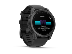 Умные часы Garmin Fenix E - 47 мм, AMOLED серый безель, черный силиконовый ремешок (010-03025-01)