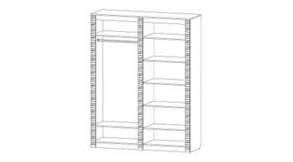 Модульная система Ривьера Шкаф 4х створчатый.  1717Ш) х 545(Г) х 2200(В) мм.