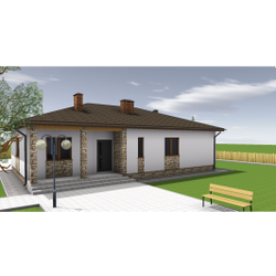 Одноэтажный дом с четырьмя спальнями 145м² (S12)