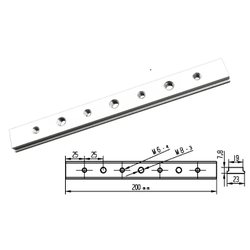 Профиль-слайдер 200 мм с комбинированной резьбой М6 и М8 ДЛЯ ПАЗА 19.2 ММ