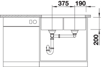 Мойка Blanco Subline 350/350-U с отв.арм. Infino, 525987