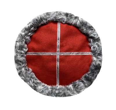 Кубанка из Серого каракуля, Красный верх