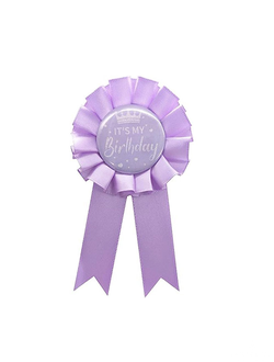 Значок сиреневый Its my birthday