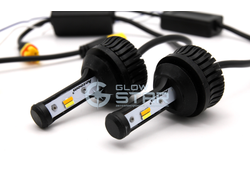 Aozoom ДХО в поворотники 1156/7440 (2 в 1) S25/T20 (BAU15S/WY21W) белый+оранжевый (комплект, 2шт)