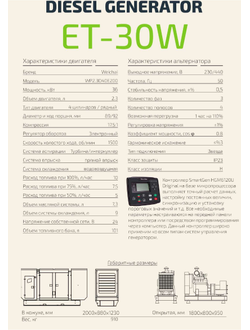 Электростанция 30 кВт кожух двигатель WeiChai