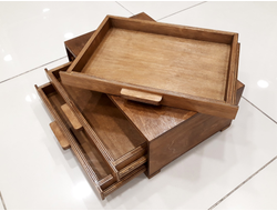 Комод для хранения украшений, 3 ящика без ячеек, цвет "Палисандр" (36*24*18 см, 4 кг) №21391